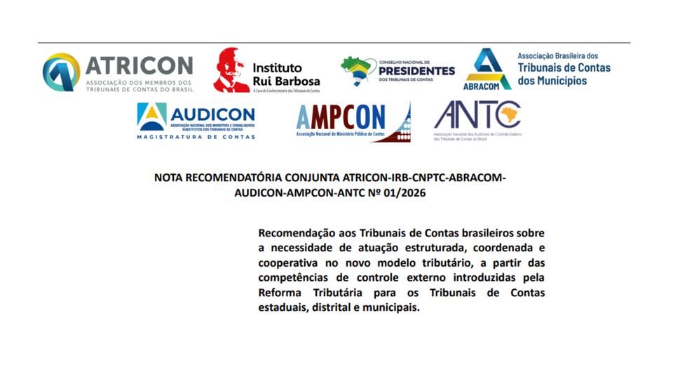 ANTC assina nota conjunta para atuação coordenada dos TCs no novo modelo tributário